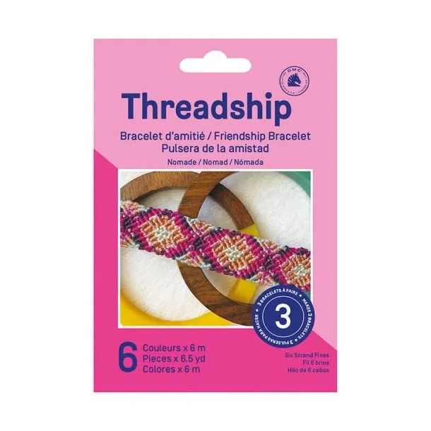 Threadship pakke til  lage vennskapsarmbnd 4 farger Threadship start nomad (TSHMINI4)