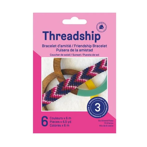 Threadship pakke til  lage vennskapsarmbnd 4 farger Threadship start sunset (TSHMINI6) 