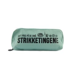 Strikkeveske grnn M med tekst AC221