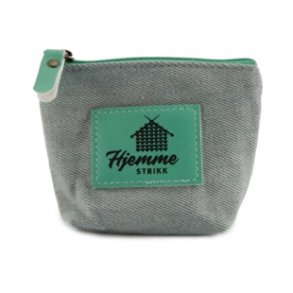 Strikkeveske grnn S med tekst AC224