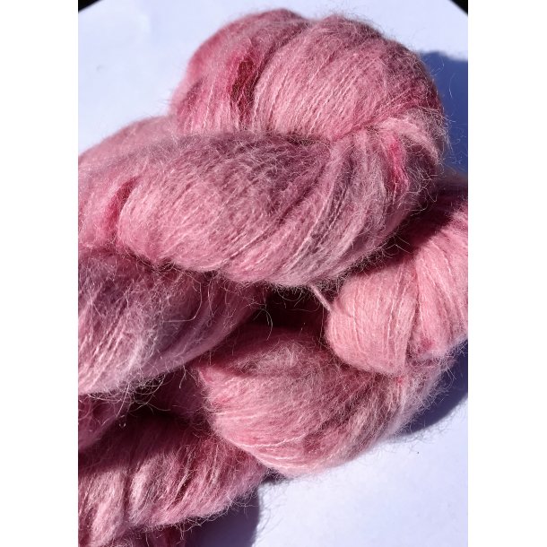 Hndfarget Brushed baby Suri Alpaca Silk 50g Jordbrsoftis med br