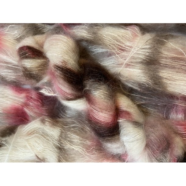 Hndfarget Superkid mohair og mulberrysilk 50 gram Magnolia