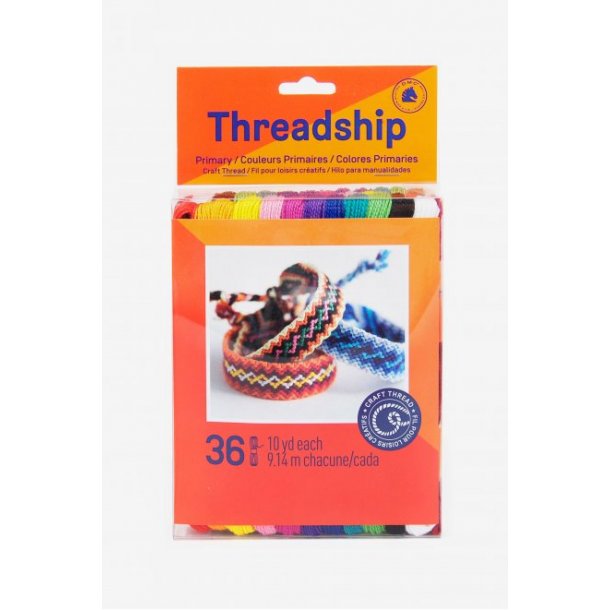 Threadship pakke til  lage vennskapsarmbnd 36 farger Threadship mono prima 6 stk (PRCTRAI)