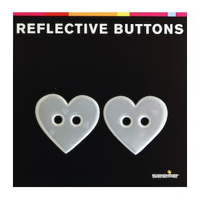 Refleksknapp hjerte 40mm, 2 stk