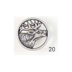 Metallknapp med vilt motiv 20mm