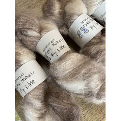 Tykk mohair / merino 100g hndfarget