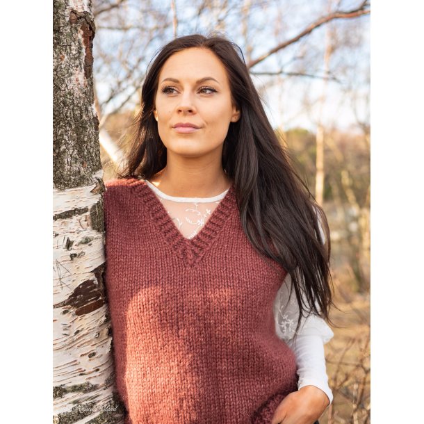 Vest p tykke pinner med V-hals
