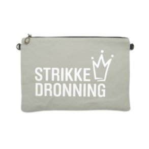 Strikkeveske med reim 29*21 cm med tekst