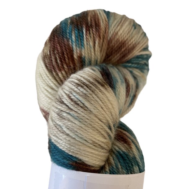 Hndfarget MerinoKashmir 100g Brun teal