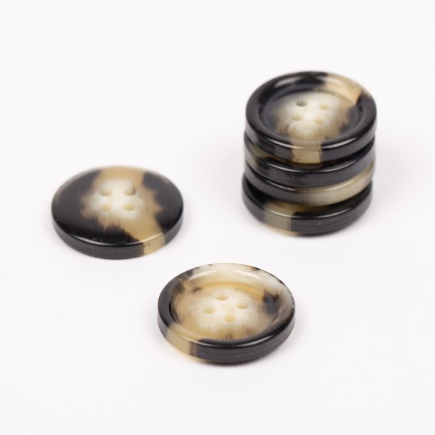 Knapp imitert horn mokka 18mm (712)