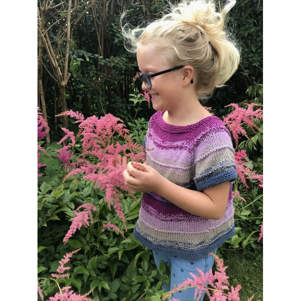 Sommertopp med korte ermer til barn str. 2 til 12 r