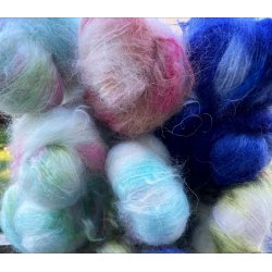Tykk mohair / merino 100g hndfarget
