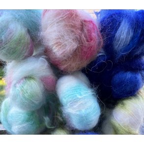 Tykk mohair / merino 100g hndfarget